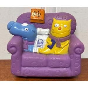 Vintage 1995 Taco Bell Nacho And Dog On Purple Couch Toy Pullback Mobile Couch